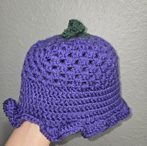 Cottage Core Grape Crochet Bucket Hat - Picture 9 of 12